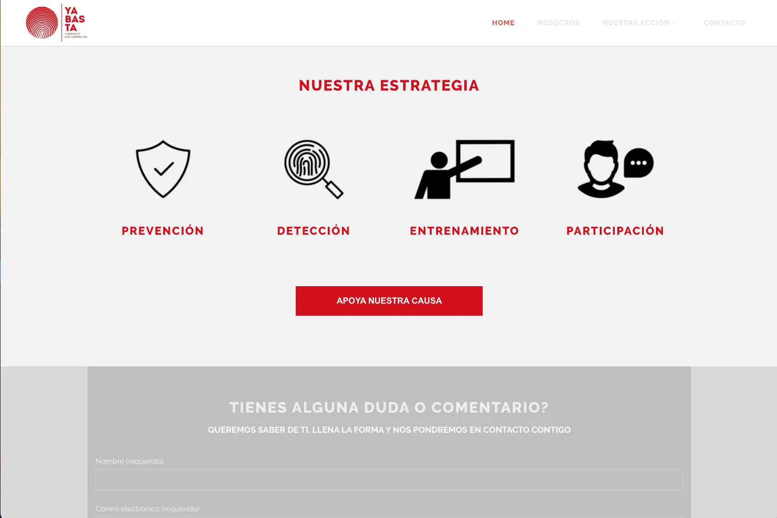 El sitio anterior de Ya Basta